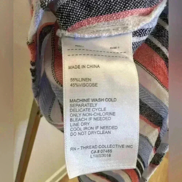 Women’s LAUNDRY by Shelli Segal Button Front Shirt in Blue Multi Stripe - Picture 13 of 13